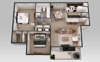 2 Bedroom 1 Bath 1135 floor plan
